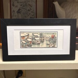 Framed Winter Scene Art Print - Black Frame